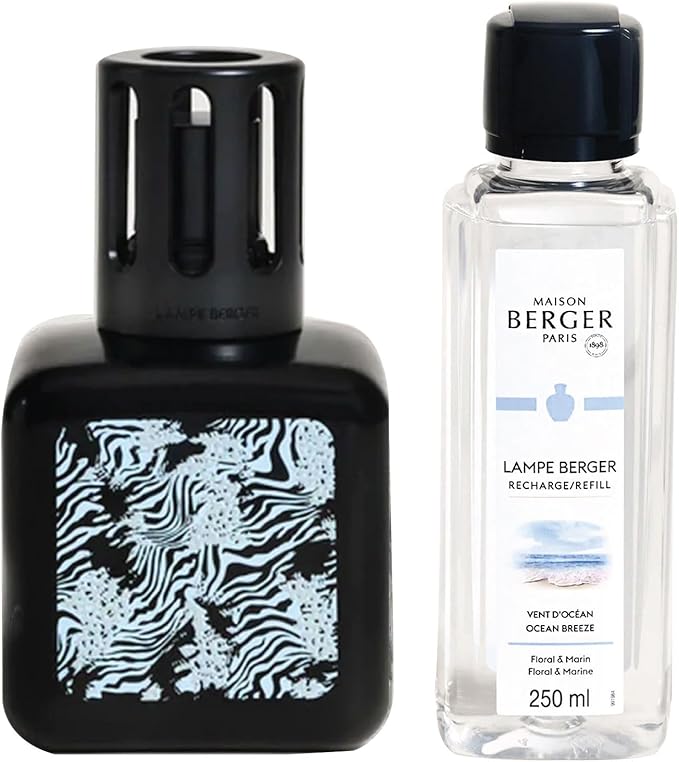 MAISON BERGER Lampe Berger Giftset Ice Cube - Home Fragrance Diffuser - Perfuming - 5.5 x 3 x 3 inches - Made in France - Includes Fragrance Ocean Breeze 8.45 Fluid Onces - 250 milliliters (Animal)