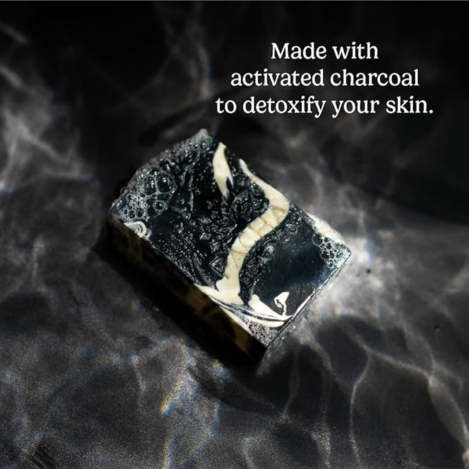 Pacha Bar Soap 3 Pack | Premium, Handcrafted, Hydrating | Natural Face Wash, Hand Cleanser, Body Wash | Soothing Essential Oils, 4 oz (Charcoal)