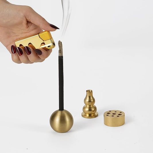 3 pcs Brass Incense Holder,Coil Incense Burner, Incense Cone Burner,3 Styles Brass Incense Sticks Burner for Home Décor, Meditation, Yoga