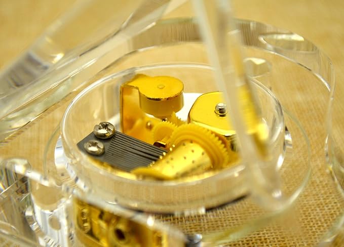 Piano Music Box Crystal Song Canon, Clockwork Mechanical Piano Ornament Classical Sweet Gift