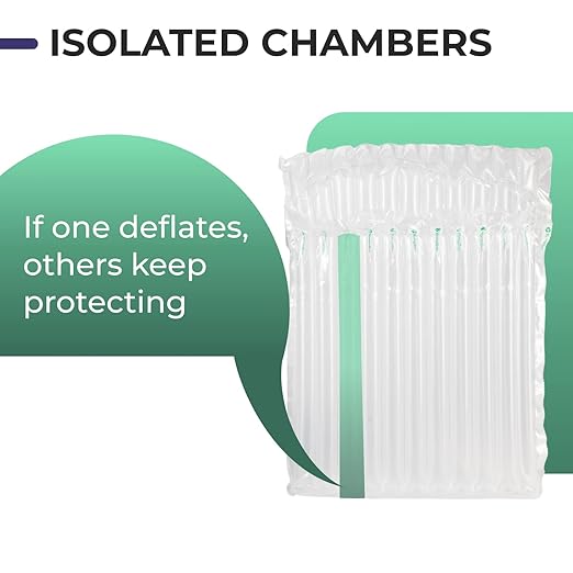 IDL Packaging Inflated 12" Laptop and Tablet Protective Bags, Self Sealed, Pack of 1 - Reusable Air Column Bags for Packing, Travel and Shipping - Durable Case for Laptops and Tablets