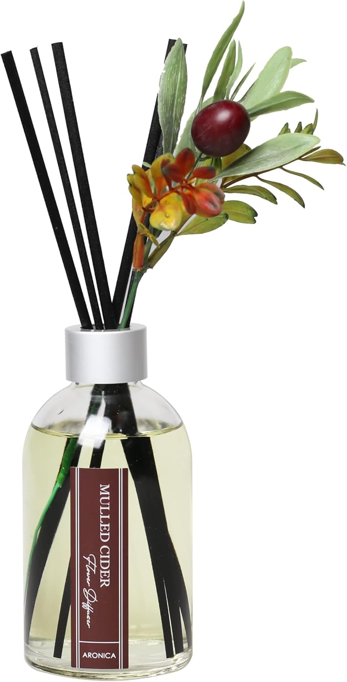 Aronica Aronica Christmas Tree Diffusir Oil Cinnamon, Mulled Spice Apple Oil with Sticks, Winter Candy Scented Reed Diffuser, Home Fragrance Decor