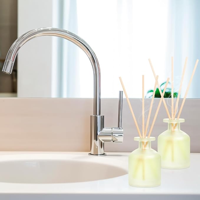 Reed Diffuser - Jasmine Green Tea 3.38oz (100ml) 1 Pack Essential Oil Reed Diffuser Set with 8 Sticks, Long Lasting Fragrance for Home, Bathroom, Bedroom, Room, Decor