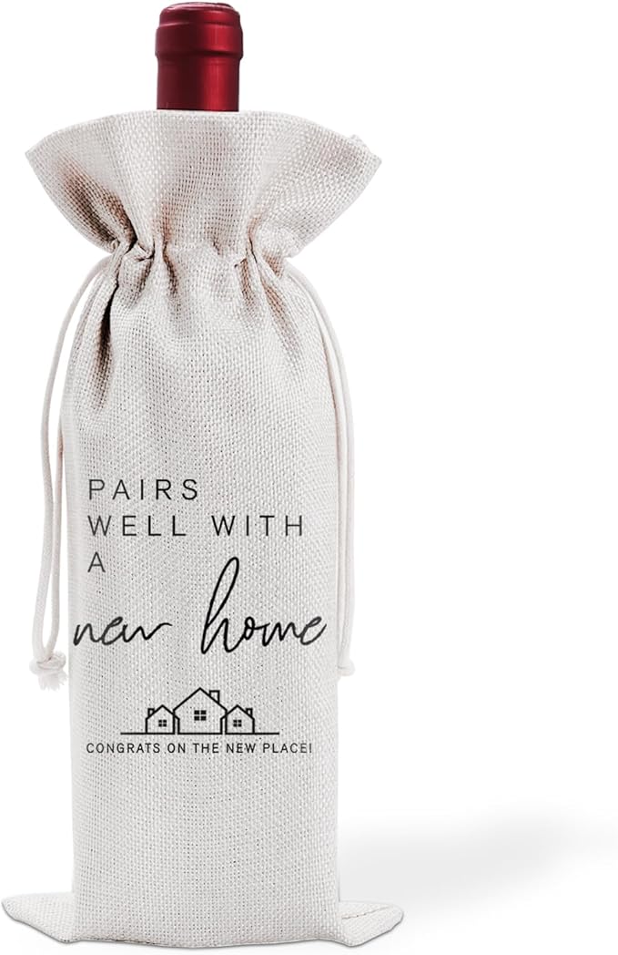 Housewarming Gift Wine Bag, New Home Wine Gift Bag for New Home Owner Gift, Realtor Gift to Clients, Housewarming Party Decorations, Party Supplies and Favors-19