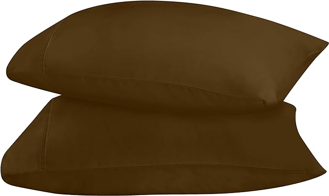 Utopia Bedding Standard Pillow Cases - 2 Pack - Envelope Closure - Soft Brushed Microfiber Fabric - Shrinkage and Fade Resistant Pillow Covers 20 X 26 Inches (Standard, Mocha)
