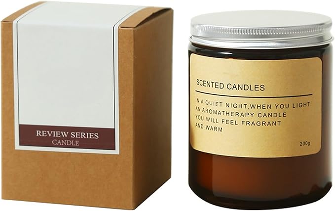 Agarwood Scented Candle Glass in Jar,480G Perfume Floral Long Burning Soy Wax Aesthetic Aroma Candle for Wedding Anniversaries Birthday Holiday Home Decor,Prefect Gift for Meditation Stress (Brown)