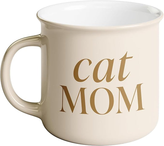 Sweet Water Decor Cat Mom Coffee Mug - 11oz Ceramic Campfire Style Coffee Cup - Dishwasher and Microwave Safe Mug for Cat Lovers - Cute Gifts for Cat Owners