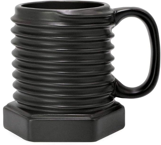 3D Ceramic Cool Mug Black Coffee Mugs Porcelain Attractive Day Gift Mug-Screw Cap Shape Durable Cup Gifts for Man Father Dad Grandfather Women Home Office 12 oz