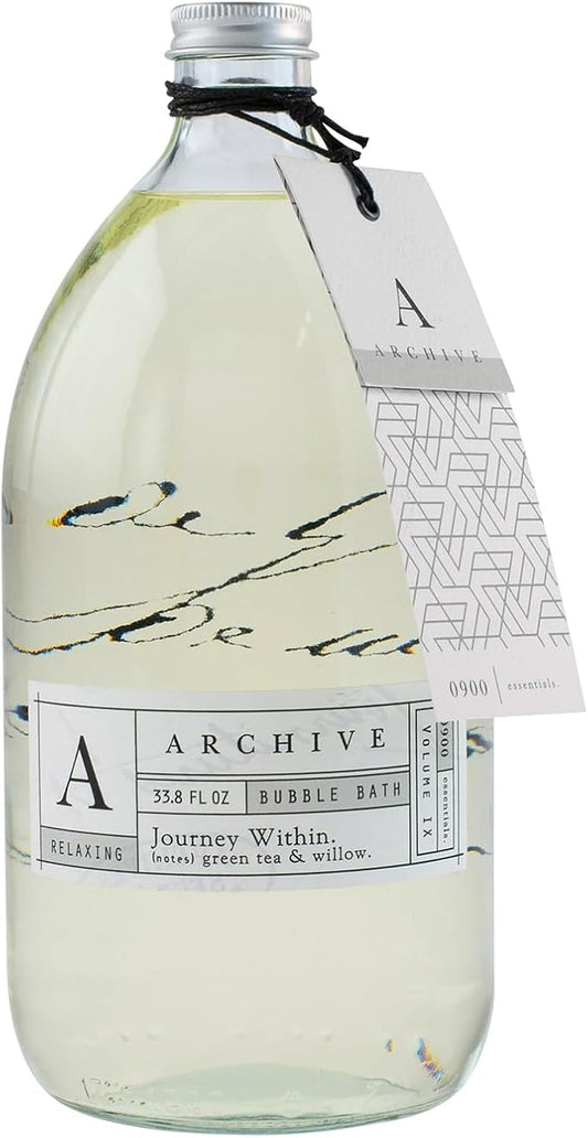 Archive Journey Within Bubble Bath for Adults, 33.8 fl. oz. – Green Tea & Willow Fragrance – Blend of Natural Oils, Refine Bath Bubbles for Women or Men, Adult Bubble Bath