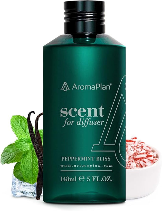 Aromaplan Hotel Scents Peppermint Bliss 5 Fl Oz (148ml), Home Luxury Aroma & Hotel Fragrance Diffuser Oil- Hotel Diffuser Oil for Aromatherapy- USA Made, Bigger Bottle, Bolder Aroma & Longer Lasting