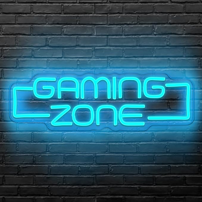 Gaming Zone Neon Sign,Game Zone Neon Sign for Teens Gamer Room Decor，Gaming Light Neon Sign for Gaming Wall Decor，Led Neon Gaming Sign for Gamer Gifts Boys, Kids