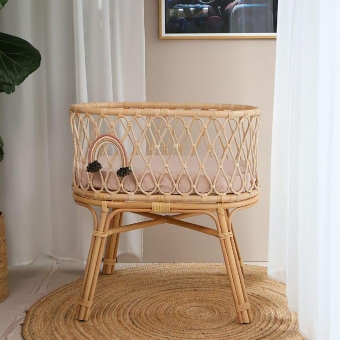 Denmark - Super Soft Muslin Mini Crib Sheets - 24'' x 38'' - 100% Organic Baby Crib Sheets for Boys and Girls (Blush)