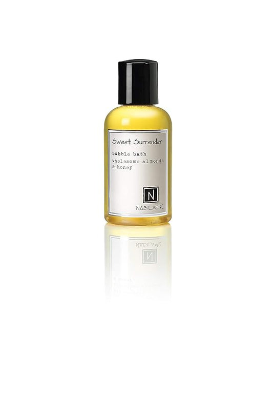 Sweet Surrender Travel Size Bubble Bath with Almond & Honey Scent by Nabila K - Essential Oils, Natural Ingredients for Sensitive Skin, Gentle, Moisturizing - Luxury for Women & Men, 2 oz