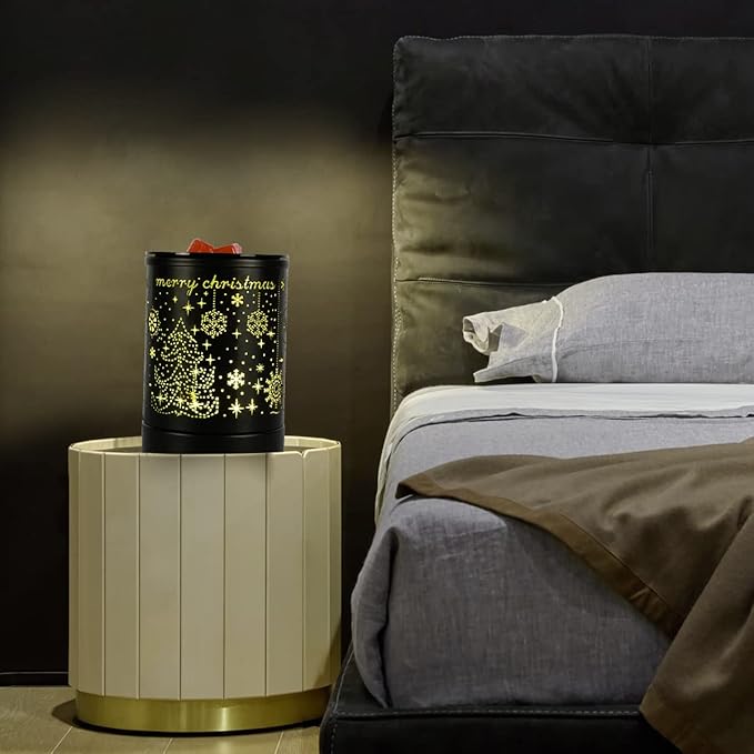 Christmas Wax Warmer Black Wax Melter for Scented Wax Fragrance Electric Oil Melter Cube Tart Burner for Home Decor