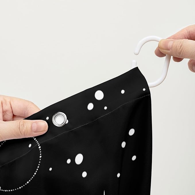 AILONEN Moth Shower Curtain,Sun and Moon Shower Curtain Set for Kids Girls Boys,Boho Natural Mushroom Plants Bath Curtain,Starry Night Bathroom Decor Shower Curtain with 12 Hooks,48" W*72" H