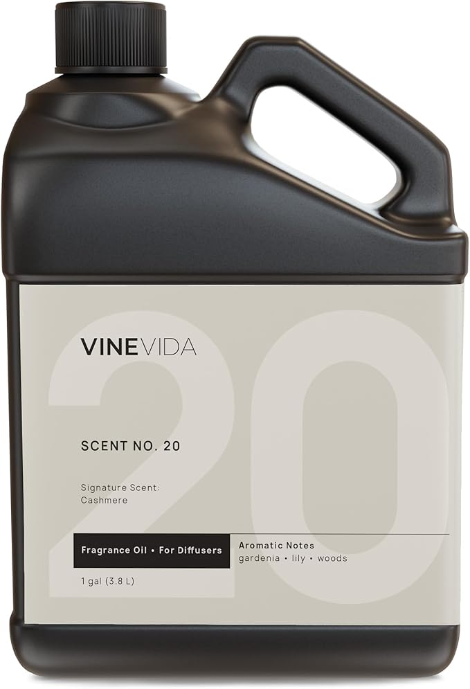 VINEVIDA [Gallon (128 Fl Oz)] Cashmere Fragrance Oil for Cold Air Diffusers, Essential Oils for Diffuser Oil Refill & Air Freshener Room Spray