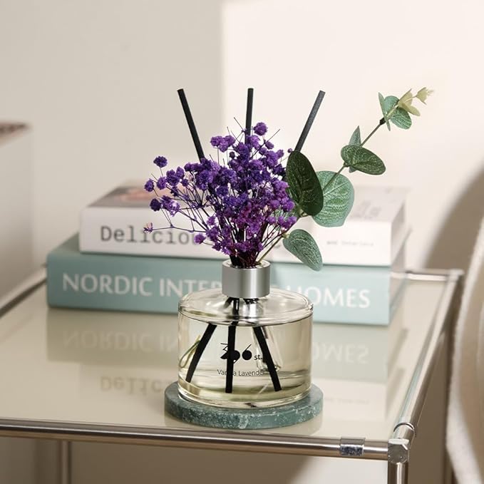 396 st. Preserved Baby's Breath Flower Reed Diffuser, White Musk, 200ml(6.7oz) / Reed Diffuser Sets, Scentsy Home Fragrance, Scented Oils, Home & Bathroom Décor