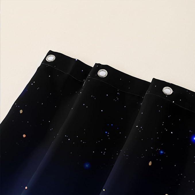 AILONEN Butterfly Shower Curtain,Blue Butterfly Bath Curtain for Girls Kids Women,Glowing Starry Flower Butterfly Decoration Bathroom Waterproof Curtain with 12 Plastic Hooks, 48" W*72" H