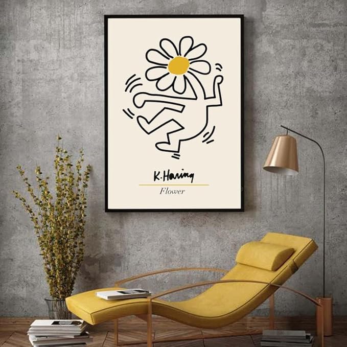 Matisse Art wall Décor,Flower Market Print Set of 3, Keith Haring Wall Art,11x14in Unframed Real Quality Canvas Paintings for Art Poster Decoration in kitchen, bathroom,living room,bedroom