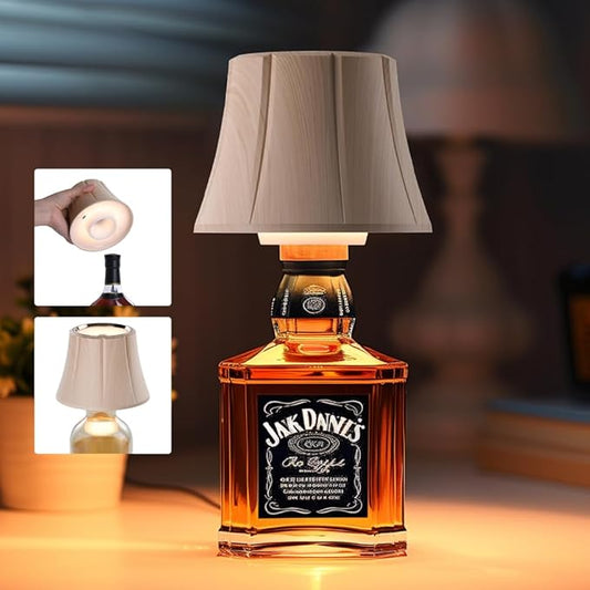 WILIT Wireless Bottle Lamp Shades for Table Lamps, 3 Level Brightness Bottle Lights for Liquor Bottles, Touch Lamps for Nightstand, Table Lamp for Bar, Modern Wine Bottle Lights, Women Gifts