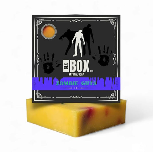 Black Box USA MADE 5oz Men's Natural Bar Soap Made from Moisturizing Natural Oils - Handmade Cold Process Soap No Harsh Chemicals, Strong Sweet Fruit Scent (ZOMBIE GUTS)