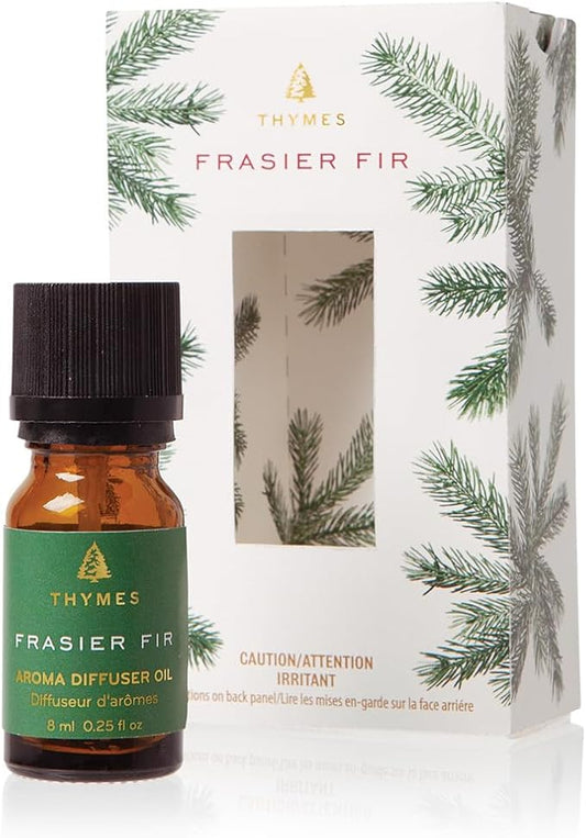 Thymes Electric Oil Diffuser Refill - Home Fragrance Oil Refill for Plug in Air Fresheners for Home - Use for Electric Scent Diffuser - Long Lasting Scent (Frasier Fir, 0.25 fl oz)