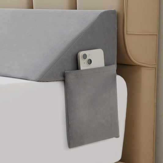 King Bed Wedge Pillow for Headboard, Bed Gap Filler, Mattress Gap Filler King, Fill The Gap (0-7") Between Headboard and Mattress (Velvet, 76"x10"x6")