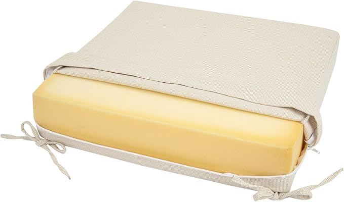 Patio Cushion Covers with Ties, 2 Pack, Outdoor Water Resistant Deep Seat Chair Cushion Slipcover 22x20x4 Inch for Garden Couch Sofa (Replacement Cover Only)-Cream