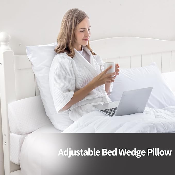 MABOZOO Pillow Wedge for Headboard Gap,Bed Gap Filler Twin Size,Foldable Bed Wedge Pillow for Headboard,White Bed Wedge Gap Filler,Foam Mattress Gap Filler,39"x6"x6"