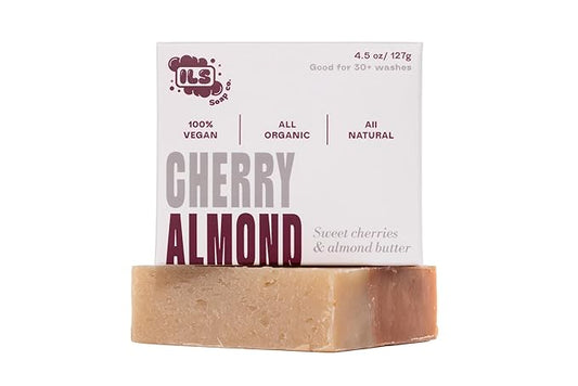 Cherry Almond - Made in USA - All Natural Bath Soaps for All Skin Types - Plant Based, Cold Process and Handmade