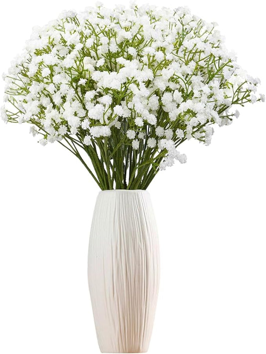 Babys Breath Artificial Flowers Bulk, 36Pcs Fake Baby Breath Flowers Artificial 11inch White Faux Gypsophila Real Touch Flowers for Wedding DIY Bouquet Arrangement Party Home Garden Decoration