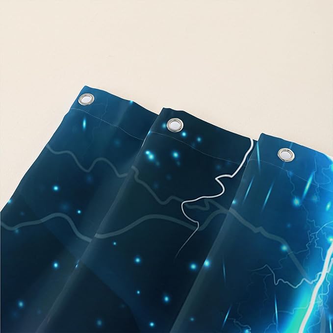 AILONEN Lion Shower Curtain,Evening Lightning Howling Lion Bath Curtain,Fierce Lion Bathroom Curtain Decor,Safari Animal Polyester Waterproof 72" W*96" H Shower Curtain (12 Hooks)