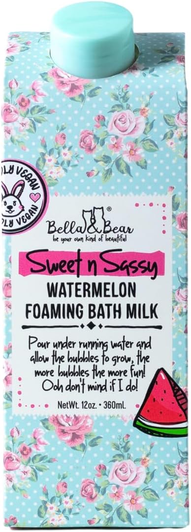 Bella & Bear Sweet n Sassy Watermelon Foaming Bath Milk - Gift for Teenage Girls 12 oz