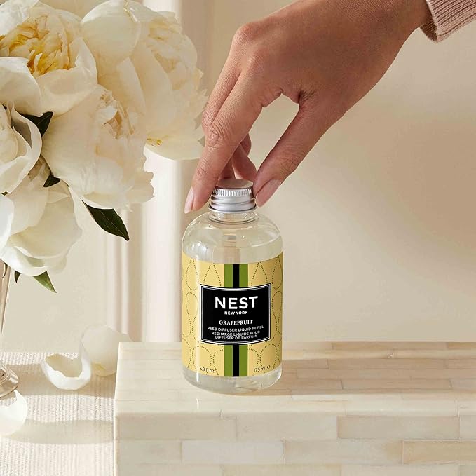 NEST New York Reed Diffuser Liquid Refill, Grapefruit - 5.9 fl oz - Fragrance for Up to 90 Days - Flame Free