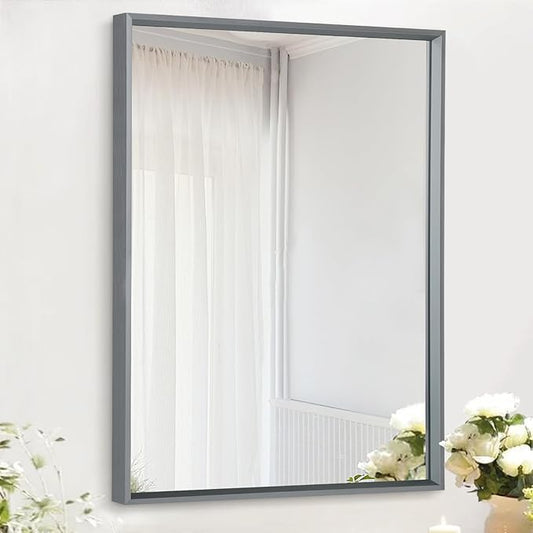 AAZZKANG Rectangular Metal Framed Mirrors for Wall Modern Hanging Mirror with Aluminum Frame for Bathroom Bedroom Living Room Entryway Home Decor