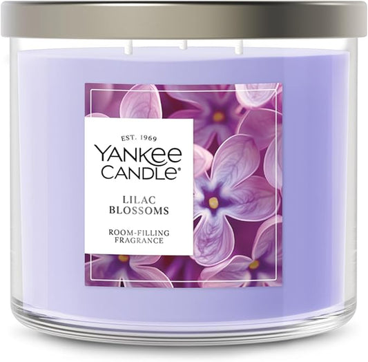 Yankee Candle 3 Wick Candle Jar, Scented Candle with up to 40 Hours of Burn Time, Soy Wax Blend for Consistent Long Lasting Scent from First to Last Burn, Lilac Blossoms