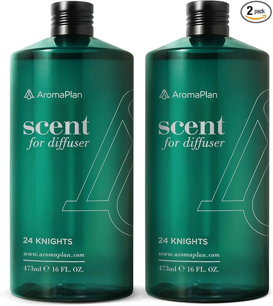 Aromaplan Hotel Scents 24 Knights 16 Fl Oz 2 Pack (946ml), Home Luxury Aroma & Hotel Fragrance Diffuser Oil- Hotel Diffuser Oil for Aromatherapy- USA Made, Bigger Bottle, Bolder Aroma & Longer Lasting