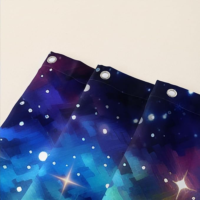 AILONEN Colorful Moth Shower Curtain,Galaxy Moon Moth Bath Curtain for Bathroom Decor,Polyester Waterproof with 12 Plastic Hooks 72" W*72" H