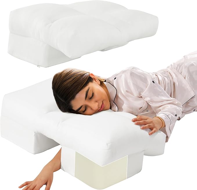 HOMBYS Firm Side Sleeper Pillow with Arm Hole, No Pressure on Arm & Neck, Reduce Neck & Shoulder Pain,Ergonomic Arm Holes Positioner Suitable for Side,Back & Stomach Sleepers, Supportive & Comfortable