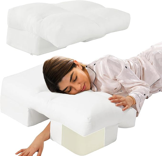 HOMBYS Firm Side Sleeper Pillow with Arm Hole, No Pressure on Arm & Neck, Reduce Neck & Shoulder Pain,Ergonomic Arm Holes Positioner Suitable for Side,Back & Stomach Sleepers, Supportive & Comfortable