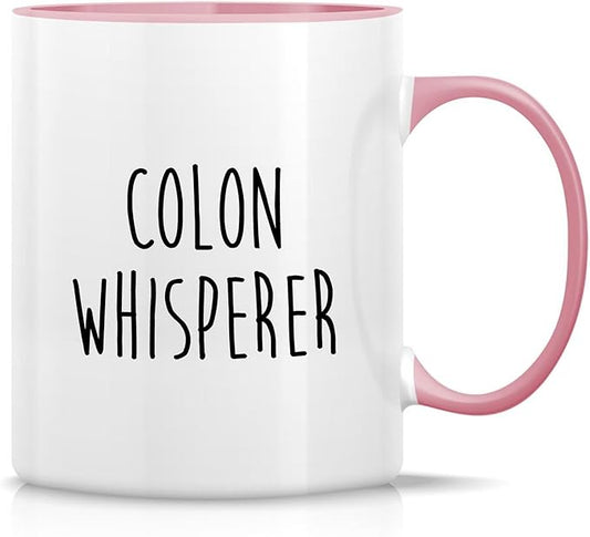 Retreez Funny Gastroenterologist Mug Gift Gastroenterology Doctor Colon Whisperer 11 Oz Ceramic Coffee Mug - Sarcastic Motivational Inspirational birthday gift - White Mug with Pink Handle and Inner