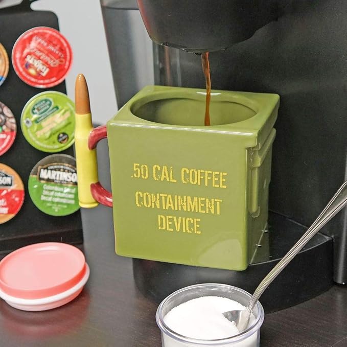 Fairly Odd Novelties .50 Cal Ammo Container Novelty Mug Military Coffee Tea Cup Gag Gift