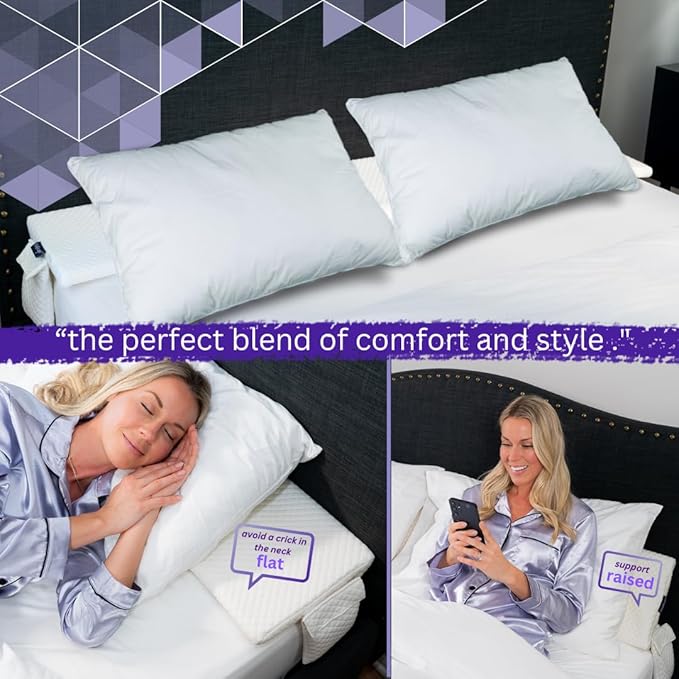 Bed Wedge Pillow for headboard Mattress Gap DuoWedge lux. (White, Twin 39") The Perfect Filler for Gaps up to 7"