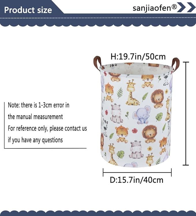 Kids Laundry Hamper,Baby Laundry Basket Animal Storage Baskets for Kids Room Decor,Nursery Hamper,Bedroom,Toy Organizer,(Cute Animal)