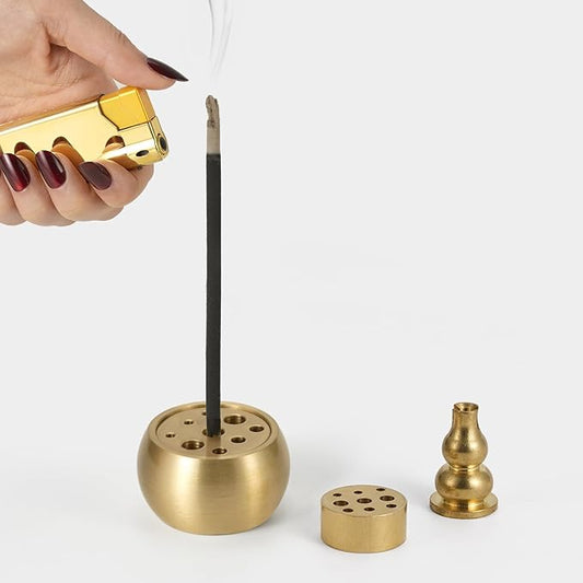 Dual-Purpose Copper Incense Cone Stick Brass Incense Holder for Incense Burning, Decoration and Yoga and Meditation