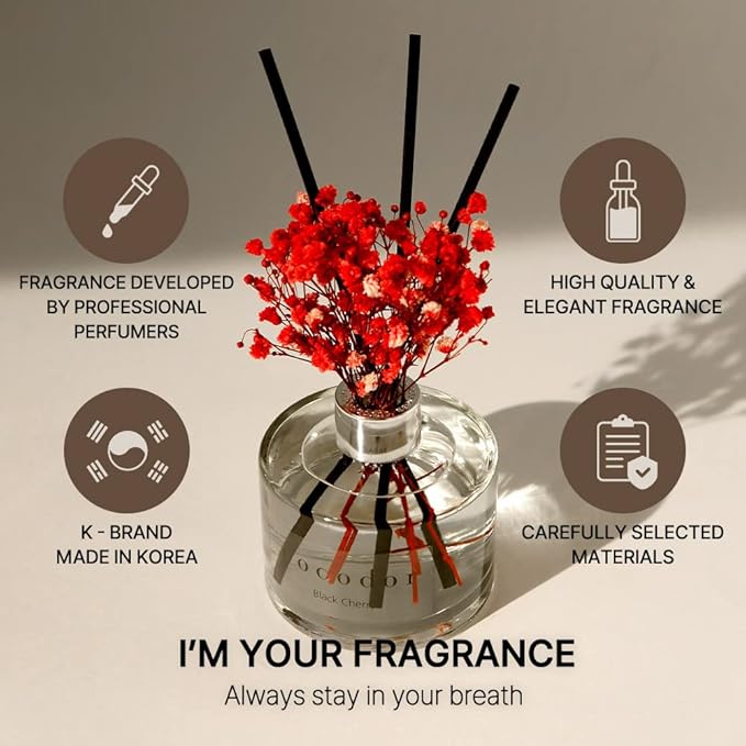 COCODOR Flower Reed Diffuser Set / 6.7oz / Refreshing Air/Scent Diffuser with Sticks Home Fragrance Reed Diffuser for Bathroom Shelf Decor