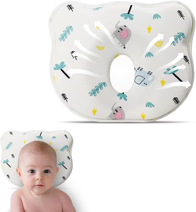2024 New Upgrade Donut Soft and Cozy Pillow Prеvents FΙat hеad and Shapеs Ιnfant's hеad Hеad Pillow Elephant3