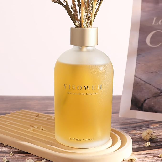 Reed Diffuser - Juniper&Sandalwood 6.76oz（200ml） 2 Packs Flower Essential Oil Reed Diffuser Set with 16 Sticks - Long Lasting Fragrance for Home Bedroom Bathroom Room Shelf Decor