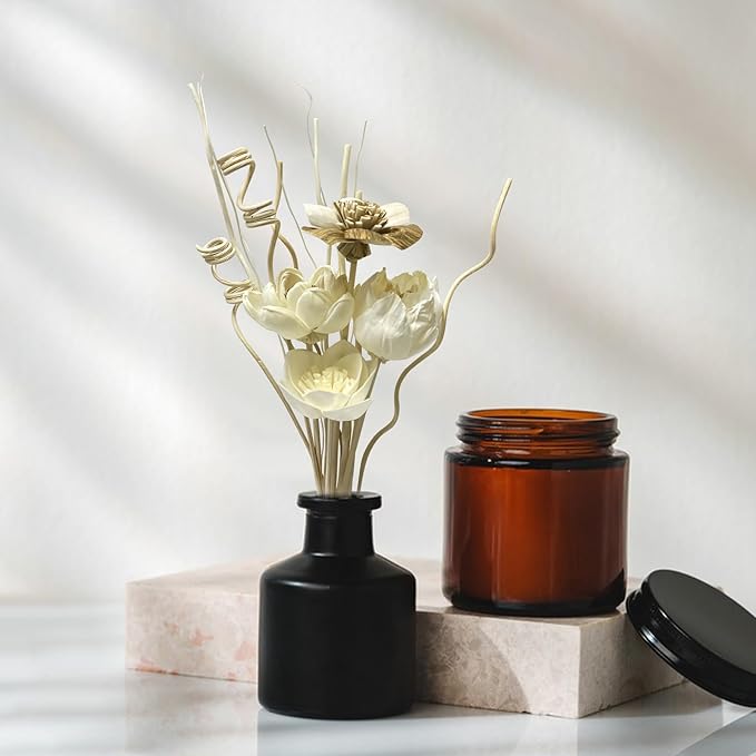 Reed Diffuser Sticks, Reed Diffuser Sticks Flowers, Reed Diffusers Set for Bathroom, Reeds Diffuser for Home, Bedroom Decor, Office,12Pcs, Natural Flower