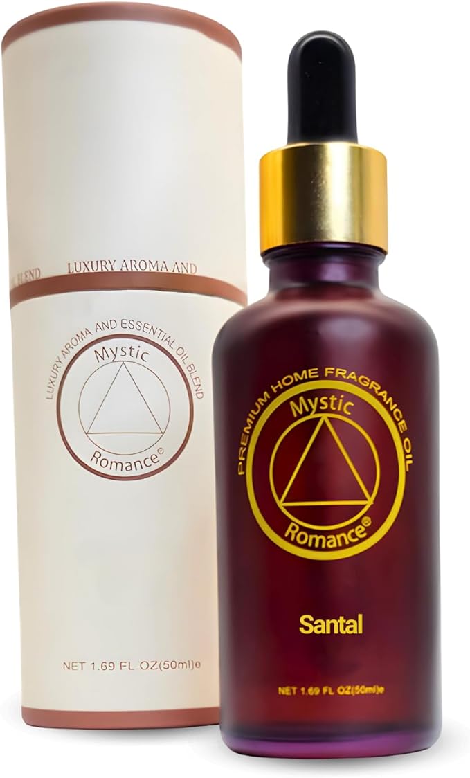Mystic Romance Santal Premium Home Fragrance Oil - for Aroma Oil Diffusers and Burner Oil Lamps (50ml, Glass)